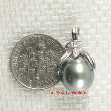 Load image into Gallery viewer, 2T00165-Genuine-Blue-Tahitian-Pearl-14k-White-Gold-Diamonds-Pendant