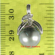 Load image into Gallery viewer, 2T00165-Genuine-Blue-Tahitian-Pearl-14k-White-Gold-Diamonds-Pendant