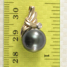 Load image into Gallery viewer, 2T00431-Black-Tahitian-Pearl-Pendant-14k-Yellow-Gold-Diamond