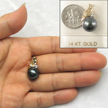 Load image into Gallery viewer, 2T00431-Black-Tahitian-Pearl-Pendant-14k-Yellow-Gold-Diamond