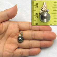 Load image into Gallery viewer, 2T00431B-14k-Yellow-Gold-Diamond-Black-Tahitian-Pearl-Pendant