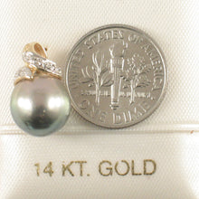 Load image into Gallery viewer, 2T00541B-14k-Gold-Bale-Diamonds-Natural-Blue-Tahitian-Pearl-Pendant