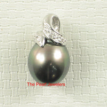 Load image into Gallery viewer, 2T00547A-14k-White-Gold-Genuine-Tahitian-Pearl-Diamond-Pendant