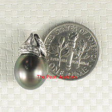 Load image into Gallery viewer, 2T00547A-14k-White-Gold-Genuine-Tahitian-Pearl-Diamond-Pendant