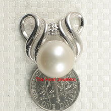 Load image into Gallery viewer, 2T00555A-Tahitian-Pearl-Pendant-14k-White-Gold-Crest-Diamond-Accent