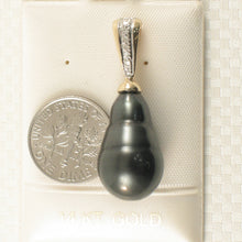 Load image into Gallery viewer, 2T00563-Black-Tahitian-Pearl-14k-Solid-Yellow-Gold-Diamond-Pendant