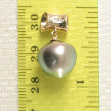 Load image into Gallery viewer, 2T00642B-Peacock-Tahitian-Pearl-14k-Solid-Gold-Tunnel-Design-Diamond-Pendant
