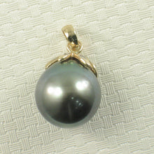 Load image into Gallery viewer, 2T00651B-Black-Tahitian-Pearl-14k-Star-Bale-Diamond-Pendant