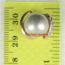 Load image into Gallery viewer, 2T00844A-14k-Gold-Genuine-Diamond-Natural-Silver-Tahitian-Pearl-Pendant