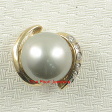 Load image into Gallery viewer, 2T00844A-14k-Gold-Genuine-Diamond-Natural-Silver-Tahitian-Pearl-Pendant