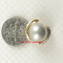 Load image into Gallery viewer, 2T00844A-14k-Gold-Genuine-Diamond-Natural-Silver-Tahitian-Pearl-Pendant