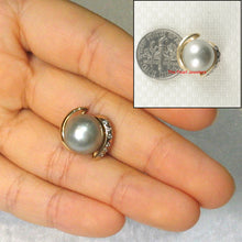 Load image into Gallery viewer, 2T00844A-14k-Gold-Genuine-Diamond-Natural-Silver-Tahitian-Pearl-Pendant