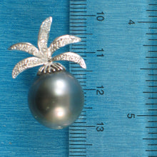 Load image into Gallery viewer, 2T00868-Diamonds-15.2mm-Black-Tahitian-Pearl-14k-White-Gold-Pendant