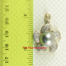 Load image into Gallery viewer, 2T00921-Beautiful-14k-Gold-Genuine-Diamond-Tahitian-Pearl-Pendant