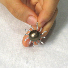 Load image into Gallery viewer, 2T00932A-14k-Gold-Diamond-Chocolate-Tahitian-Pearl-Unique-Pendant