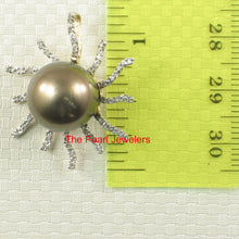 Load image into Gallery viewer, 2T00932A-14k-Gold-Diamond-Chocolate-Tahitian-Pearl-Unique-Pendant