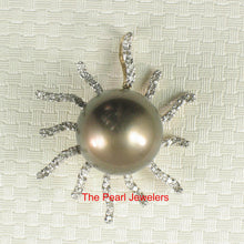 Load image into Gallery viewer, 2T00932A-14k-Gold-Diamond-Chocolate-Tahitian-Pearl-Unique-Pendant