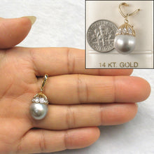 Load image into Gallery viewer, 2T00952-14k-Gold-Diamonds-Silver-Tone-Tahitian-Pearl-Enhance-Pendant