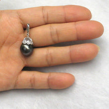 Load image into Gallery viewer, 2T00956-14k-White-Gold-Diamonds-Genuine-Black-Tahitian-Pearl-Enhance-Pendant