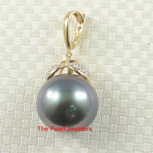 Load image into Gallery viewer, 2T00963-Black-Tahitian-Pearl-Diamond-14k-Gold-Enhance-Bale-Pendant