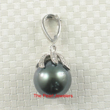 Load image into Gallery viewer, 2T00985A-Diamonds-Black-Tahitian-Pearl-14k-White-Gold-Enhance-Pendant