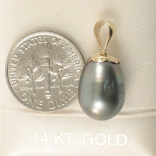 Load image into Gallery viewer, 2T01024B-14k-Yellow-Gold-Bale-Genuine-Black-Tahitian-Pearl-Pendant