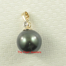 Load image into Gallery viewer, 2T01134-Black-Tahitian-Pearl-14k-Yellow-Gold-Diamond-Bale-Pendant