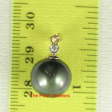 Load image into Gallery viewer, 2T01134-Black-Tahitian-Pearl-14k-Yellow-Gold-Diamond-Bale-Pendant