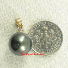 Load image into Gallery viewer, 2T01134-Black-Tahitian-Pearl-14k-Yellow-Gold-Diamond-Bale-Pendant