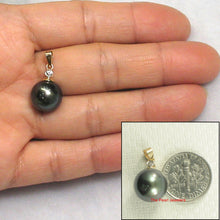 Load image into Gallery viewer, 2T01134-Black-Tahitian-Pearl-14k-Yellow-Gold-Diamond-Bale-Pendant