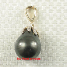 Load image into Gallery viewer, 2T01983-14k-Yellow-Gold-Enhance-Bale-Diamonds-Tahitian-Pearl-Pendant