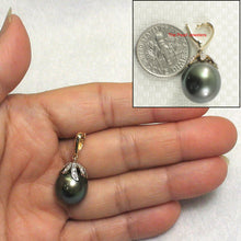 Load image into Gallery viewer, 2T01984-Tahitian-Pearl-Diamonds-14k-Yellow-Gold-Enhance-Bale-Pendant