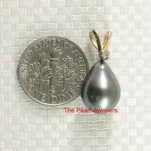 Load image into Gallery viewer, 2T02272A-14k-Rabbit-Ear-Bale-Genuine-Diamond-Tahitian-Pearl-Pendant