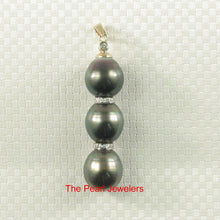 Load image into Gallery viewer, 2T03134A-14k-Two-Tone-Gold-Diamond-3-Series-Black-Tahitian-Pearl-Pendant