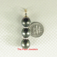 Load image into Gallery viewer, 2T03134A-14k-Two-Tone-Gold-Diamond-3-Series-Black-Tahitian-Pearl-Pendant