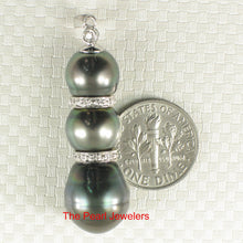 Load image into Gallery viewer, 2T04137A-14k-White-Gold-Diamonds-3-Series-Black-Tahitian-Pearl-Pendant