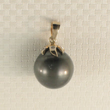 Load image into Gallery viewer, 2T90652A-Diamond-Black-Tahitian-Pearl-14k-Gold-Pendant