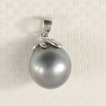 Load image into Gallery viewer, 2T90659A-14k-White-Gold-Genuine-Silver-Gray-Tahitian-Pearl-Diamond-Pendant