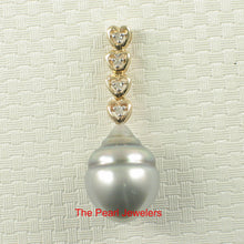 Load image into Gallery viewer, 2T98100A-Baroque-Tahitian-Pearl-Solid-14k-Diamond-Heart-Pendant
