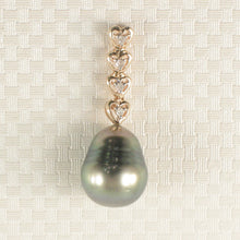 Load image into Gallery viewer, 2T98101B-14k-Gold-Diamond-Heart-Baroque-Tahitian-Pearl-Pendant
