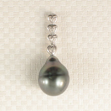 Load image into Gallery viewer, 2T98106D-Baroque-Black-Tahitian-Pearl-14k-Diamond-Heart-Pendant