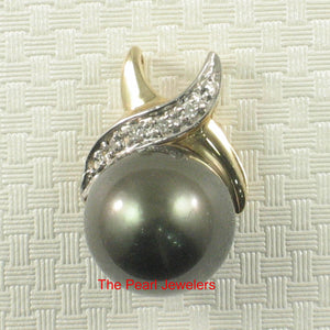 2T99300A-14k-Gold-X-Design-Diamonds-Black-Tahitian-Pearl-Pendants