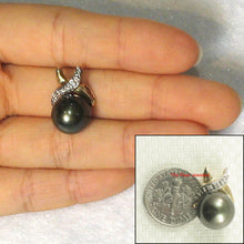 Load image into Gallery viewer, 2T99300A-14k-Gold-X-Design-Diamonds-Black-Tahitian-Pearl-Pendants