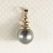 Load image into Gallery viewer, 2T99981A-Genuine-Baroque-Tahitian-Pearl-14k-Gold-Swirl-Pendants