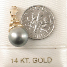Load image into Gallery viewer, 2T99983B-Genuine-Baroque-Tahitian-Pearl-14k-Solid-Gold-Swirl-Pendants