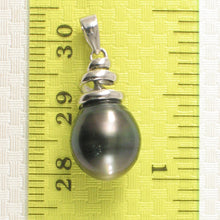 Load image into Gallery viewer, 2T99985A-Genuine-Baroque-Tahitian-Pearl-14k-White-Gold-Swirl-Pendants