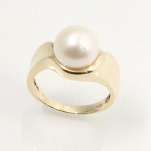 Load image into Gallery viewer, 14k Yellow Gold White Pearl Solitaire Ring
