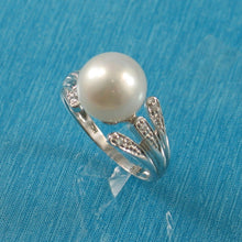 Load image into Gallery viewer, 3000095-14k-White-Gold-AAA-White-Cultured-Pearl-Diamond-Cocktail-Ring