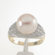 Load image into Gallery viewer, 3000132-14k-YG-AAA-Romantic-Pink-Cultured-Pearl-Diamond-Cocktail-Ring