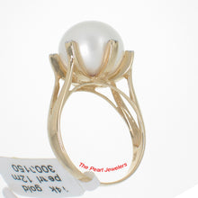 Load image into Gallery viewer, 3000150-14k-Yellow-Gold-AAA-12mm-White-Pearl-Diamond-Cocktail-Ring